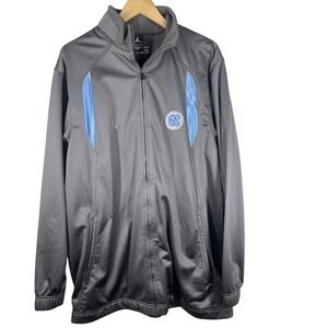 Jordan UNC Tar Heels Track Jacket Full Zip Mens Large Elite Gray Blue